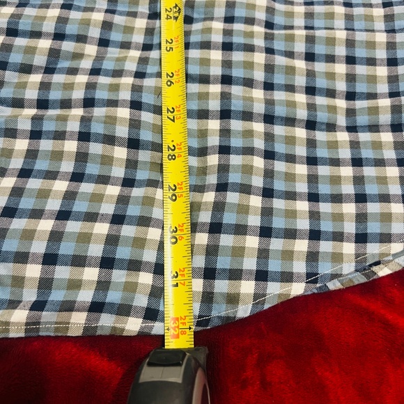 True Nation 3XL Plaid gingham button up Shirt LS Mens Blue Green outdoor preppy - Picture 7 of 10